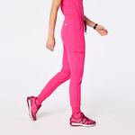 FIGS Women's Zamora Jogger Scrub Pants in Shocking Pink, Size Large Photo 3