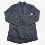 Free People Black Tencel Linen Blend Single Button Blazer Jacket Size Medium Photo 1
