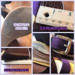 Schutz "CASEY" PURPLE AND YELLOW SUEDE PLATFORM ANKLE STRAP WEDGE HEELS (7) Photo 13