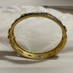 FREIDA ROTHMAN Elegant Silver Hinge Bangle Bracelet Gold Photo 4