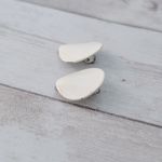 Vintage Clip On Earrings Cream/Off White Bent Circle Photo 2