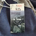 In Loom  Charcoal Gray Colorblock Oversized Waffle Knit Henley Top NWT Size Small Photo 8