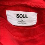 SoulCycle NWOT  embroidered lace up cropped sweatshirt sz L Photo 6