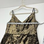 Black Halo  Garland Gun Metal Velvet V-neck Flounce Hem Midi Dress Womens Size 12 Photo 6