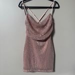 NWT Revolve x NBD Mark Mini Dress in Copper Sequin cross back strap size Small Gold Photo 4