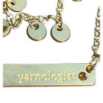 Yarnologist Gold Tone Necklace Disc Charms Rhinestone Accent Layer Multi Chain Photo 1