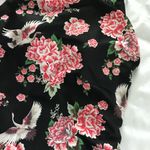 Forever 21 Black And Pink Floral Print 1- Piece Swimsuit Photo 2