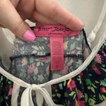 Betsey Johnson  Retro Floral Mini Slip Dress Navy Bow Photo 3