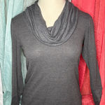 Andrea Jovine  Charcoal Cowl Neck Sweater Photo 0