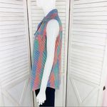 Bill Blass Check Color Block Sleeveless Button Front Shirt Multicolor Small Photo 1