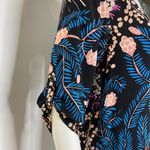 Yumi Kim 100% Silk Faux Button Dark Floral Top Size Small Photo 3