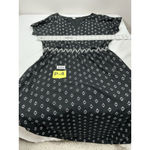 Old Navy Womans  Pullover Fit & Flare Midi Dress Large Black White Short Sleeve Photo 4