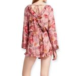 Mossimo Supply Co . Target Pink Floral Rose Romper Long Bell Sleeves Photo 1