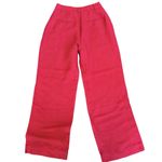 ONIA NWT Air Linen Pleated Trousers Size 2 | Dark Red Wide Leg High Rise Pants Photo 3
