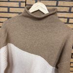 French Connection French‎ Connection Tan And White Turtle Neck Sweater Size Small Photo 2