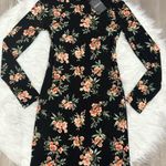 Forever 21 🆕  Black Floral Long Sleeve Dress Size M Photo 0