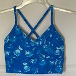 Glyder  Blue Floral Longline Sports Bra Small Photo 1
