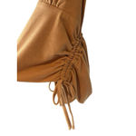 Forever 21  Bolero Top Womens Size L Brown Long Sleeve Open Back Tie Neck Waist Photo 5