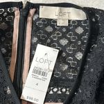 Loft  Boudoir Lace Cold Shoulder Black Nude Dress size 4 NEW NWT Photo 8