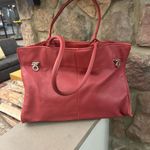 Bag Elegant Red Leather Totespacious Preowned there is stains inside Photo 0