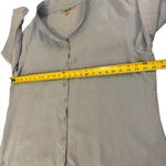 Flax Light Blue Button Up Tunic Top 100 Percent Linen Women's Large Lagenlook Photo 7