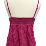 Sundance Pin-Tuck Button Front Tank Top Camisole Magenta size Large Photo 5