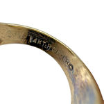 14KT HGE Gold Electroplate Art Deco Ring w Large CZ Stone Sz 10 Textured Vintage Photo 5