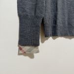 Burberry  Gray Extra Fine Merino Wool Crewneck Classic Sweater Nova check Cuff Photo 1