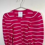 C/MEO COLLECTIVE  Pink And White‎ Striped Puff Sleeve Sweater Photo 3
