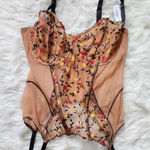 Adore Me  sheer mesh Floral Embroidered Corset Top Photo 0