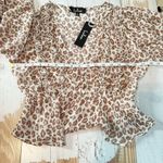Lulus Easy to Spot Ivory Leopard Print Long Sleeve Top Size Small Casual Sheer Photo 8
