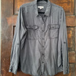 Knox Rose  Button Down Shirt Charcoal Grey Photo 0