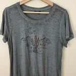 Torrid Light Grey Gold Accents Desert Cactus Hearts Front Tie Tee Photo 6