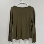 Madewell  Deep Olive Green T-Shirt Long Sleeve Relaxed Fit Large EUC Photo 4