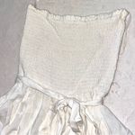 NWOT Womens Cream/Ivory Straless Ruffle Mini Romper size Small Photo 3