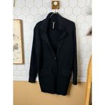 Free People  Sarah Knit Longline Black Cardigan Sweater Blazer - Size - Small Photo 6
