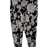 Oscar de la Renta navy/white large flower capri pants size 8 Photo 0