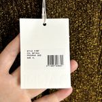 Ganni  Metallic Rib Knit Tie Back Top Womens Size XL Gold Black NWT Retail $ 225 Photo 13