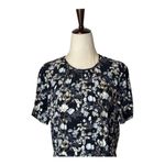 Pendleton Dress Women 6 Black Ivory Floral Print Fit And Flare Midi Preppy Boho Photo 3