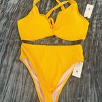 Shade & Shore  Yellow Bikini Set Top 38D Bottoms S Photo 0