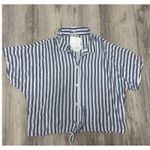 BeachLunchLounge  Olive Stripe‎ Tie Waist Top NWT Size M Photo 1