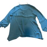 Juicy Couture Womens Top XL Sequin Trim Dark Turquoise Bling Sheer Peasant Boho Photo 5