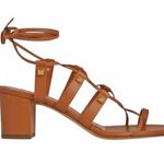 Valentino Garavani Valentino Rockstud Gladiator tan leather lace-up block heel sandal size IT36 US6 Photo 2