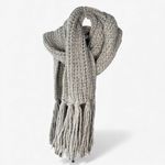 Centelli e Galluzzo Chunky Knit Wool Blend Scarf Taupe Gray 76” Photo 1