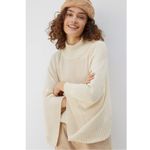 Bishop and Young Anthropologie Olivia Cropped Poncho Sweater Ivory Medium NWT Photo 2