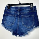 KanCan High Rise Frayed Hem Short Shorts Dark Wash 11/29 Blue Photo 3