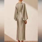 Shona joy Luxe Balloon Sleeve Knot Front Midi Dress - Eucalyptus Size 2 Photo 1