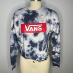 Vans Tie-Dyed Long Sleeve Sweatshirt- Blue and White- Small Photo 1