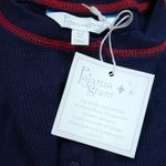 Pajama Gram Long Sleeve Navy Contrast Stitch Pajama Shirt Womens XSmall Blue Size XS Photo 2