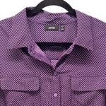 Apt. 9  Womens  Button Down Blouse Size 1X Lavender Diamond Print Casual Flowy Art Photo 2